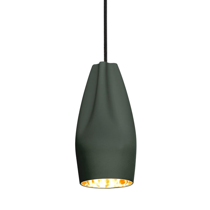 Marset Pleat Box Ø13 hanglamp Ø11.5 donkergroen|goud
