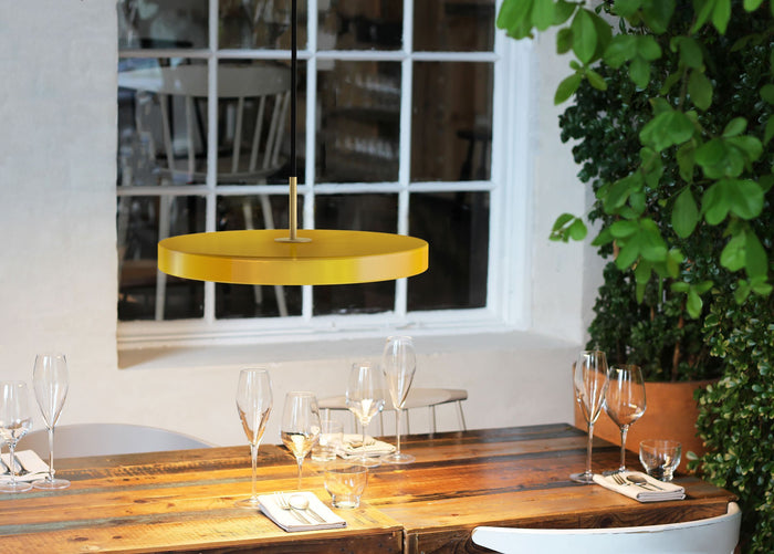 Asteria hanglamp Ø43 LED medium messing|nuance oranje