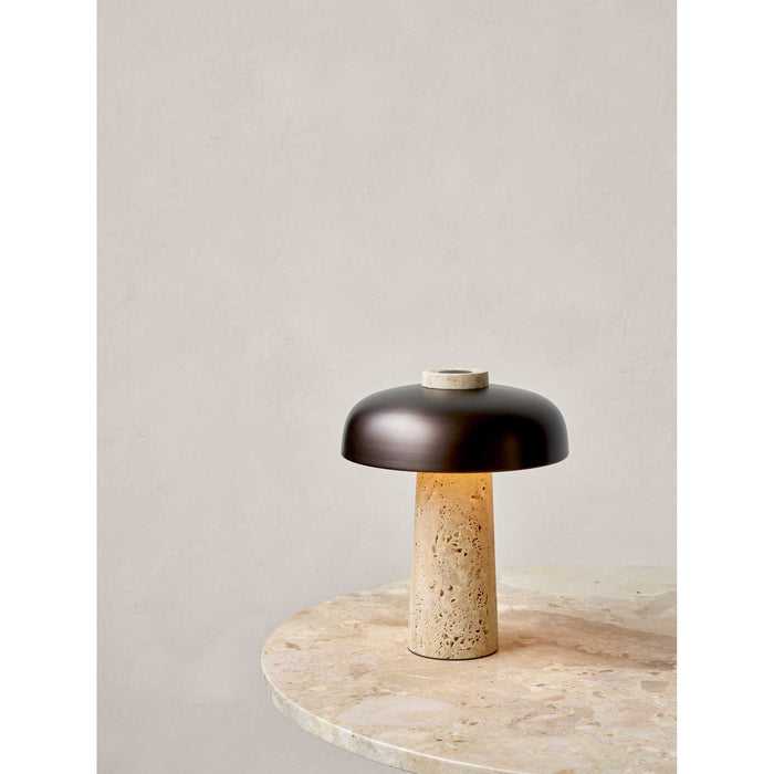 Audo Copenhagen Reverse tafellamp LED travertine|brons