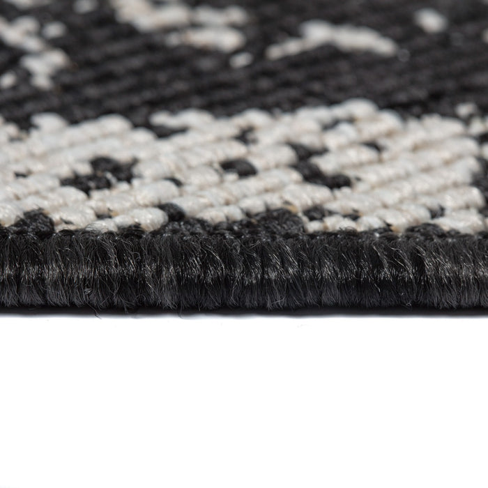 Eva Interior Buitenkleed Rond Sage - Zwart - dubbelzijdig  200cm