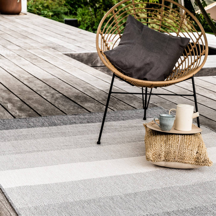 Buiten vloerkleed Boa - Zwart|Wit -  dubbelzijdig - EVA Interior