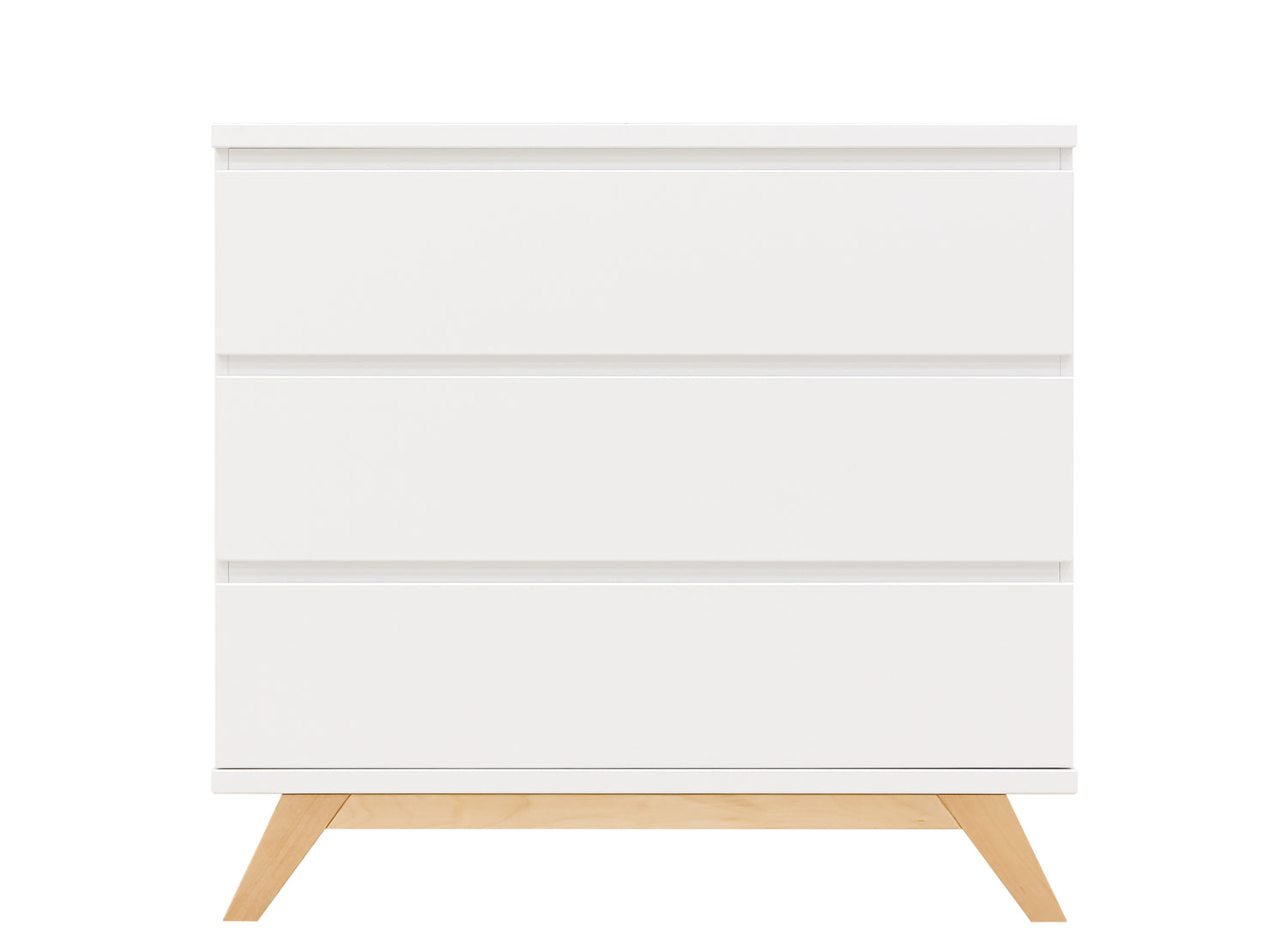 Bopita Lynn commode met 3 laden greeploos - Wit|Naturel