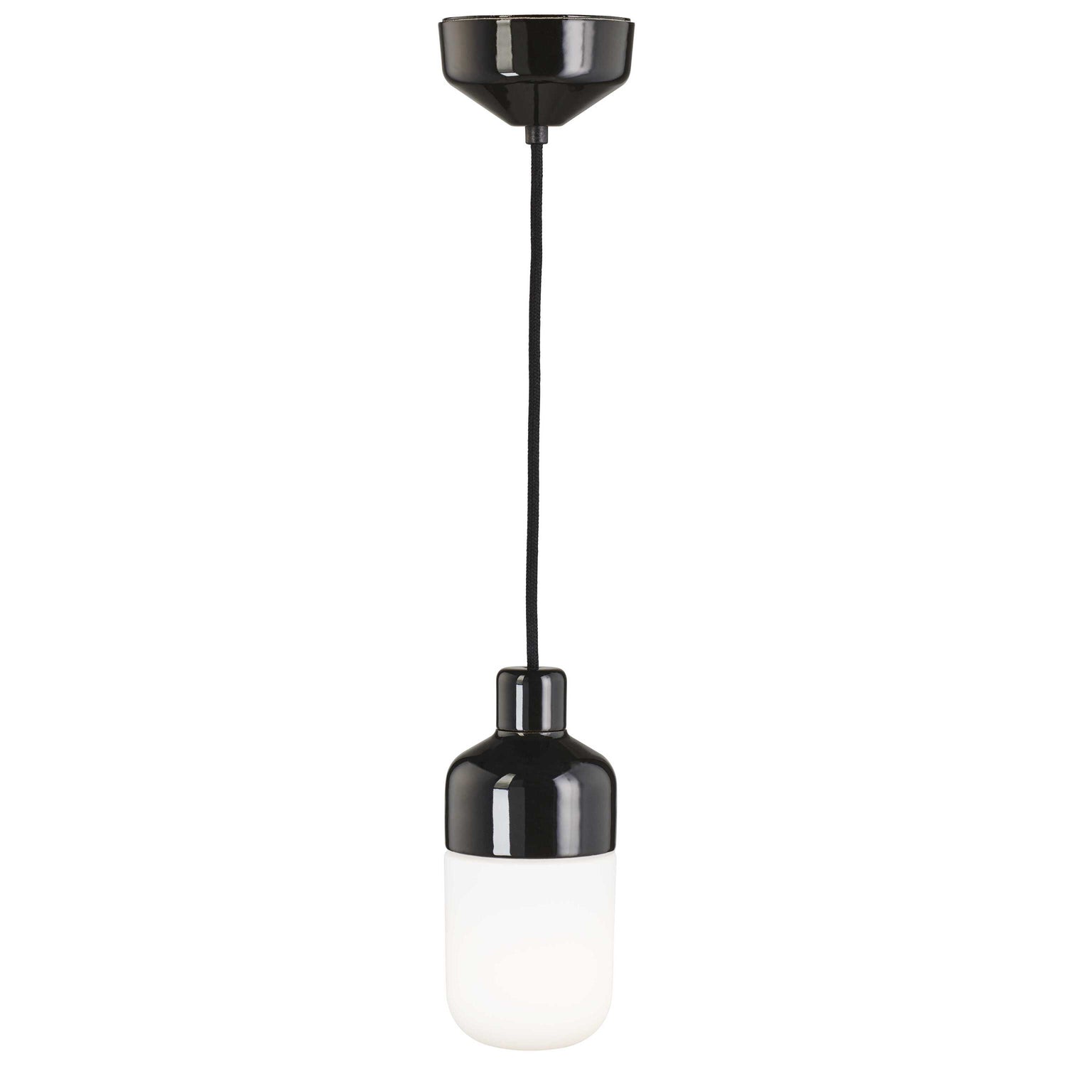 Ifö Electric Ohm hanglamp 100|215 opaal glas IP44 Zwart
