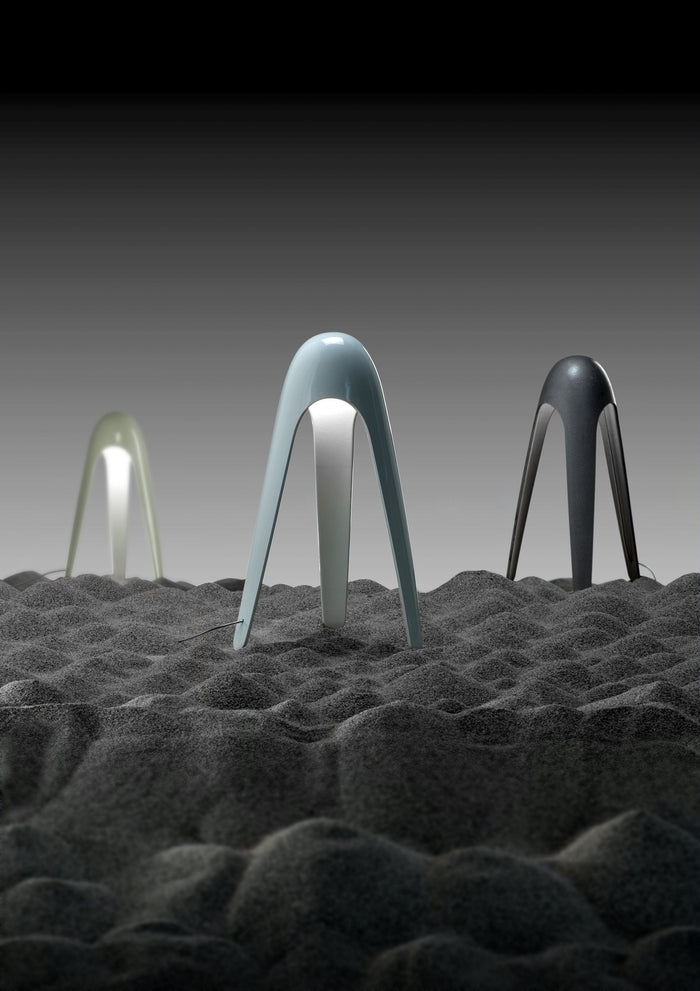 Martinelli Luce Cyborg tafellamp LED lichtblauw