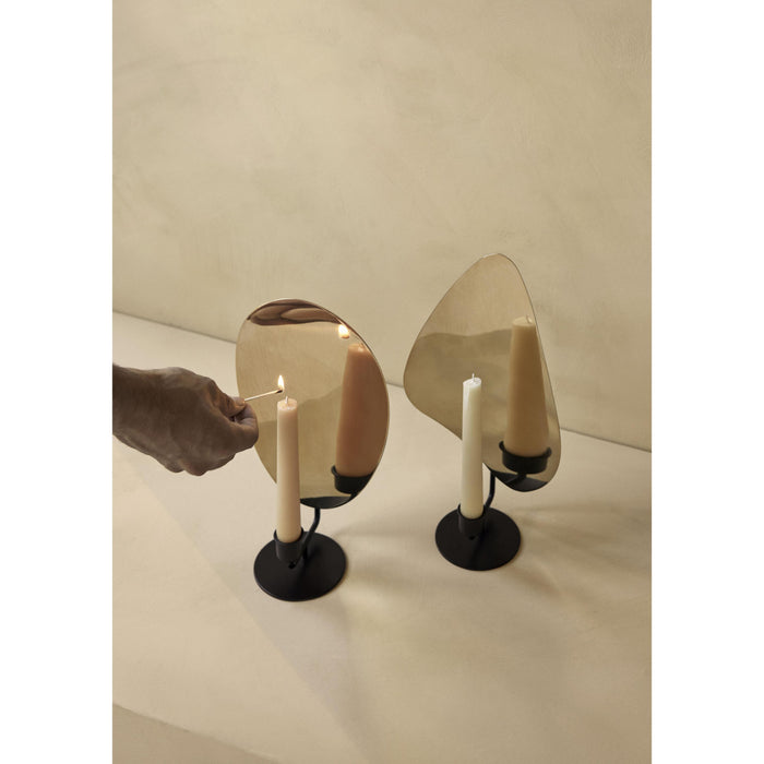 Audo Copenhagen Flambeau kandelaar medium Bronzed Brass|Grey