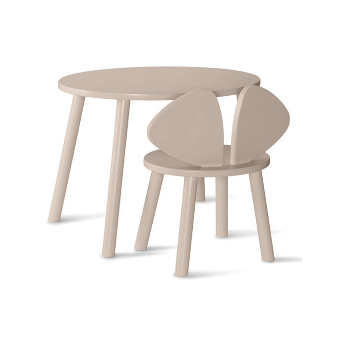 Nofred Mouse kinderstoel + kindertafel set beige