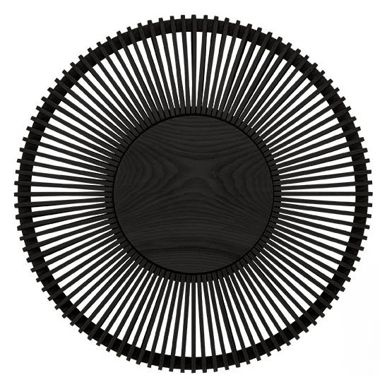 Clava Up Wood wandlamp large Ø49 zwart eiken