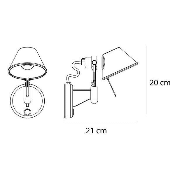 Tolomeo Micro Faretto wandlamp LED dimbaar 3000K