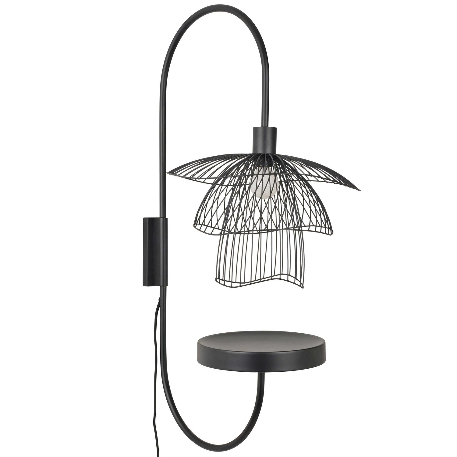 Forestier Papillon wandlamp met plateau zwart