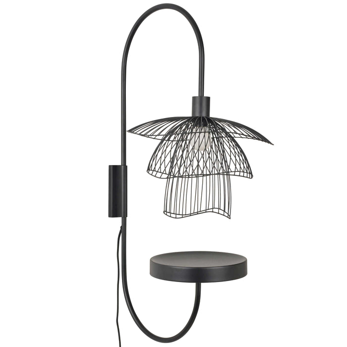 Forestier Papillon wandlamp met plateau zwart