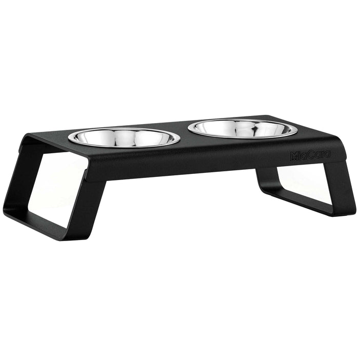 Desco kattenvoerbak aluminium zwart