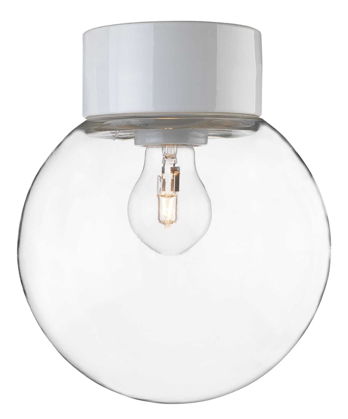 Ifö Electric Classic Globe plafond-en wandlamp clear IP54 200mm zwart