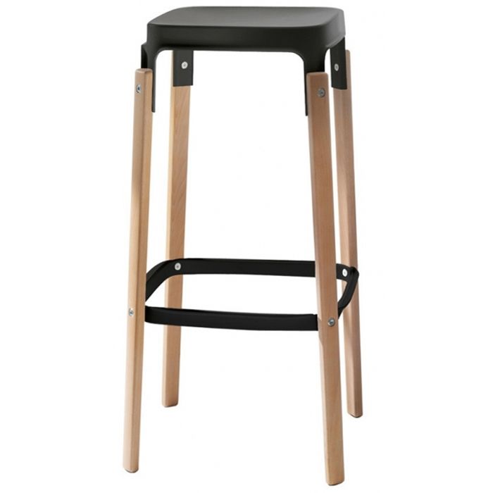 Steelwood barkruk zwart|beuken 78cm