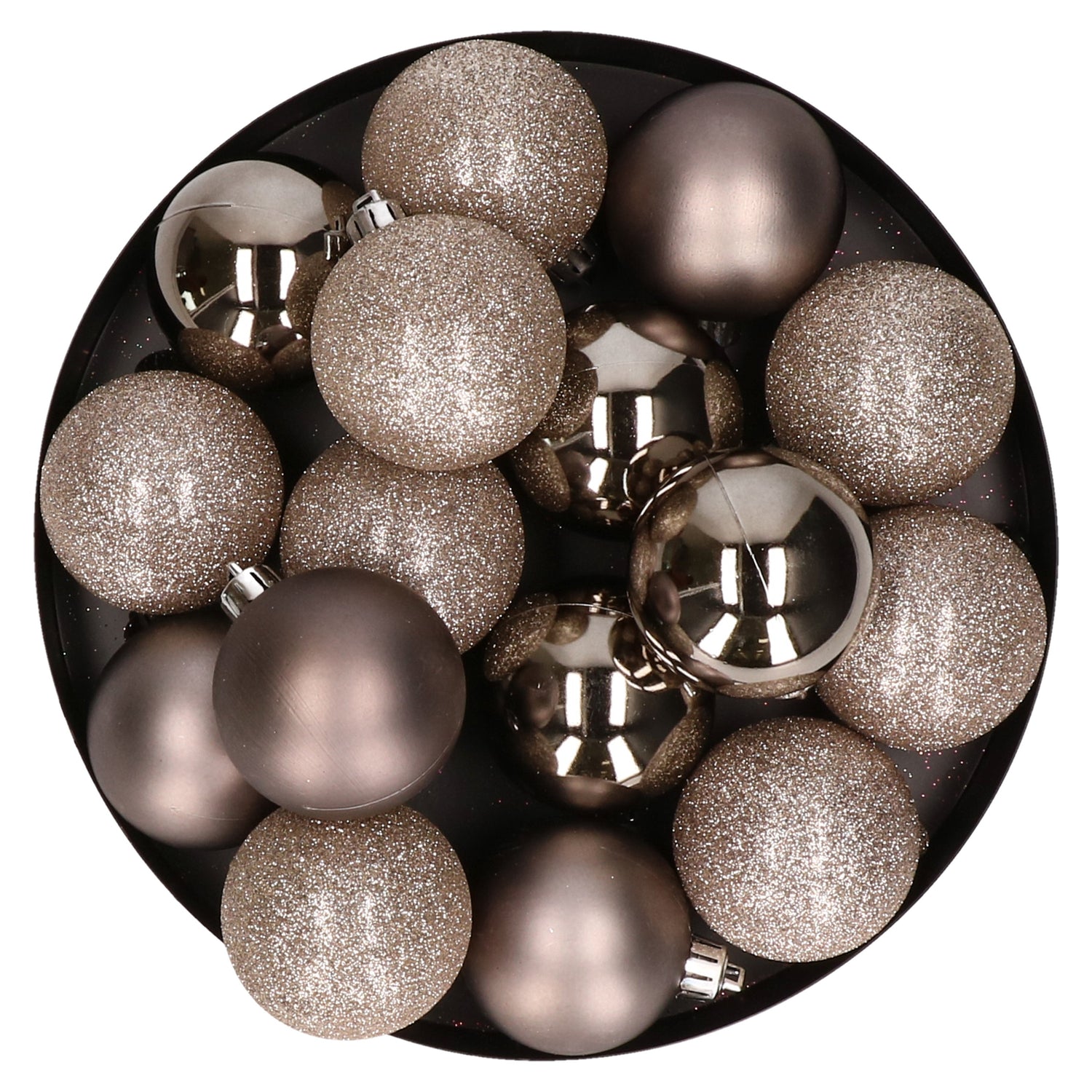 Cosy & Trendy Kerstballen - 12x - champagne - 6 cm - kunststof