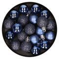 Cosy & Trendy Kerstballen - 20 st - donkerblauw - kunststof - 3cm