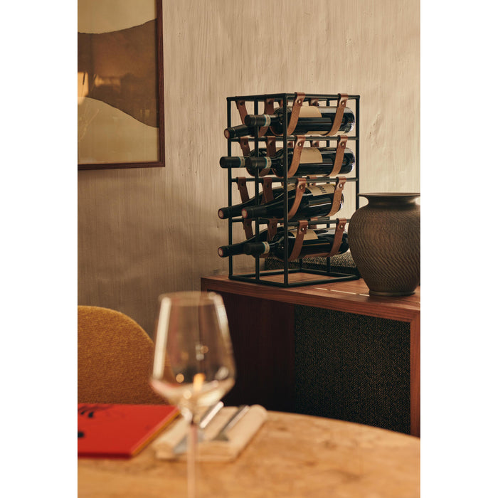 Audo Copenhagen Umanoff wijnrek zwart|cognac