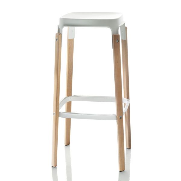 Steelwood barkruk wit|beuken 78cm