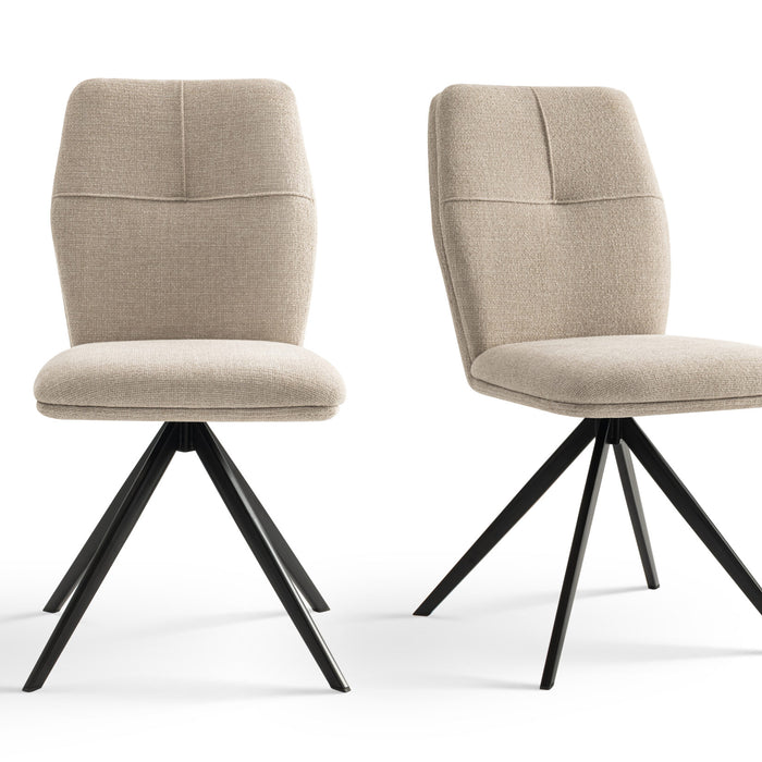 Furnihaus Eetkamerstoelen set van 2 - Emma - Beige - Stof