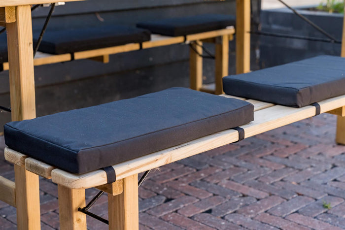 MaximaVida picknicktafel kussen Havana zwart 55 cm - 2 stuk