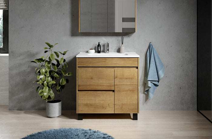 Badplaats Badkamermeubel Set Salzburg 80 cm - Eiken - Badmeubel