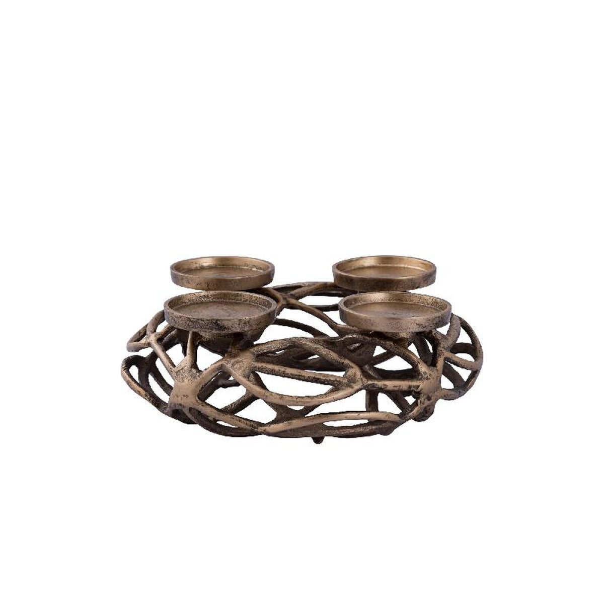 PTMD Kandelaar Hershell - 29x29x11 cm - Aluminium - Messing