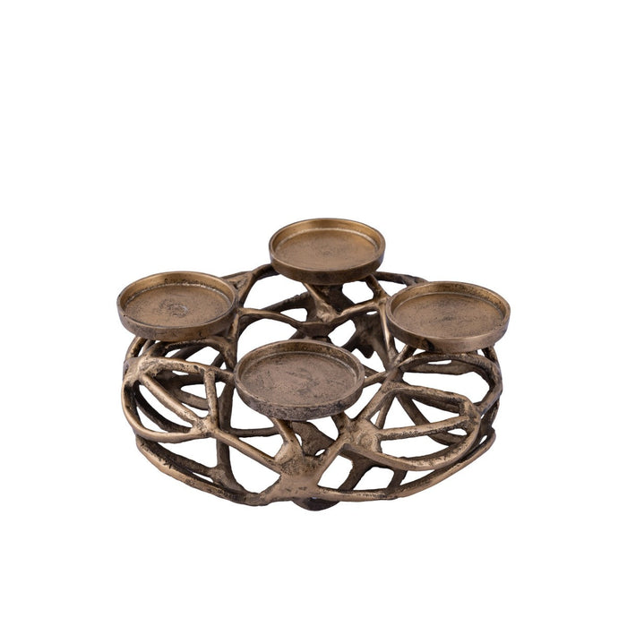 PTMD Kandelaar Hershell - 29x29x11 cm - Aluminium - Messing