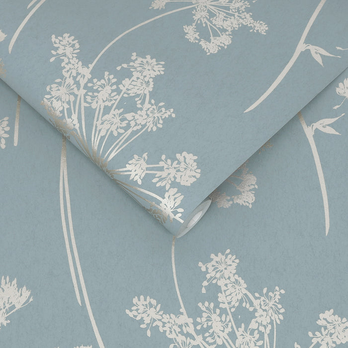 Graham & Brown vliesbehang Anthriscus Breathe blauw