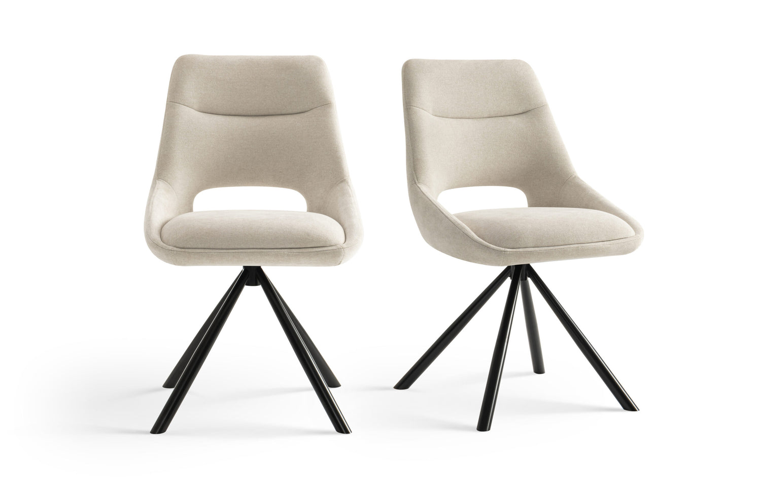 Furnihaus Eetkamerstoelen set van 2 - Tosca - Beige - Stof