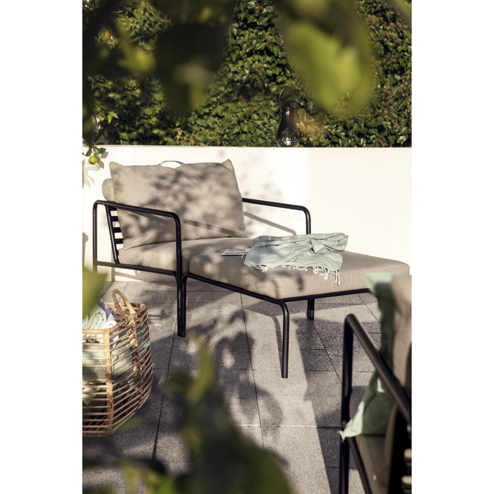 Avon Ottoman voetenbank frame zwart stof alpine