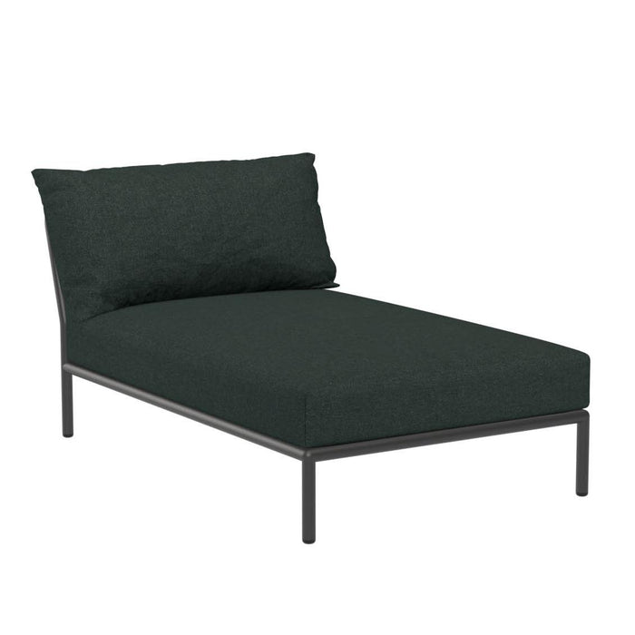 Level2 Chaise Longue ligbed frame donkergrijs stof alpine