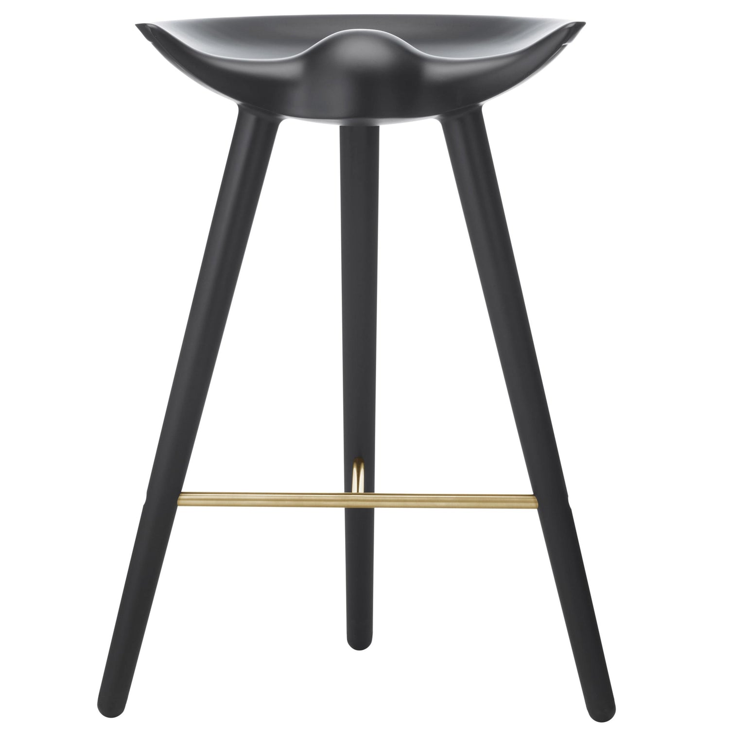 Audo Copenhagen ML42 barkruk H73 zwart gebeitst beuken, messing