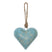 Clayre & Eef Hanger Hart 10x10 cm Blauw Ijzer Bloem Woondecoratie