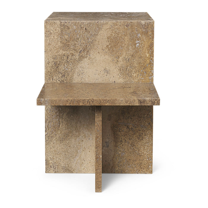 Ferm Living Distinct Bijzettafel - Travertine Dark Brown