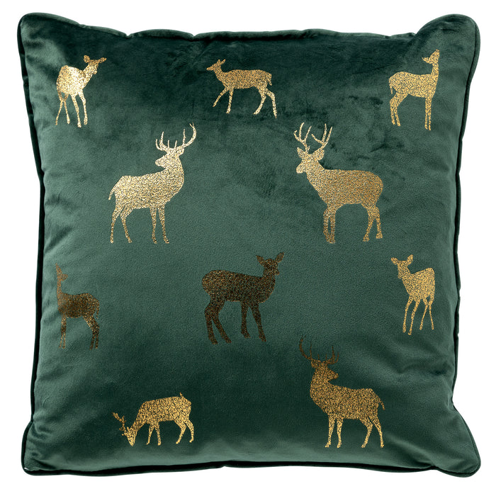 Deer - Kerst kussenhoezen - 45x45 cm, groen