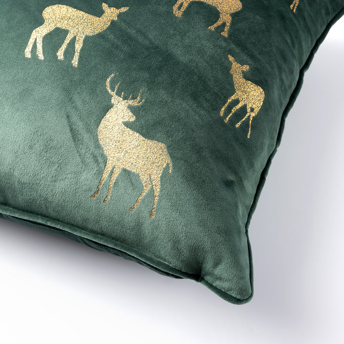 Deer - Kerst kussenhoezen - 45x45 cm, groen