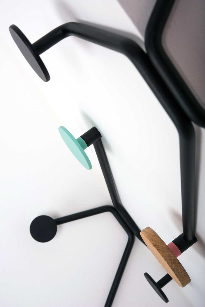 Hook wandkapstok buitenhoek zwart