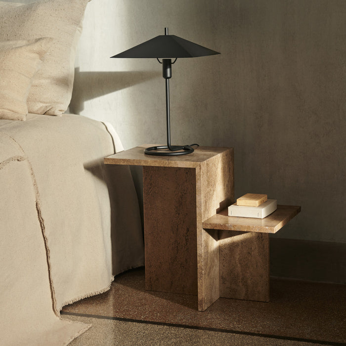 Ferm Living Distinct Bijzettafel - Travertine Dark Brown