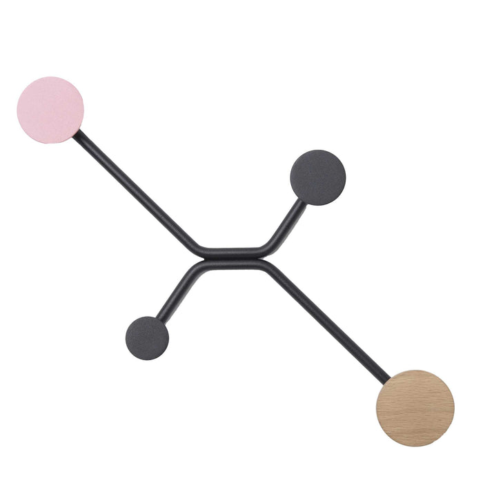 Hook wandkapstok rechte muur roze