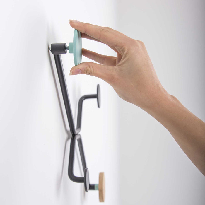 Hook wandkapstok rechte muur roze