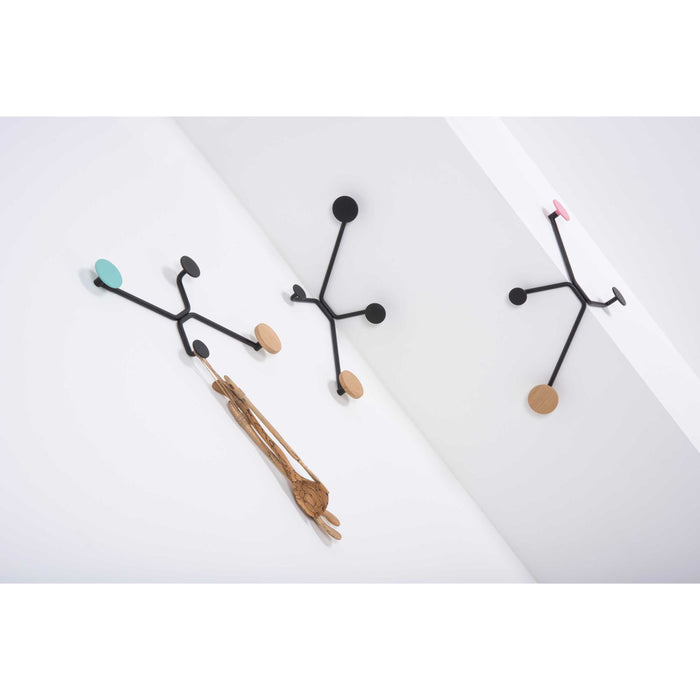 Hook wandkapstok rechte muur zwart