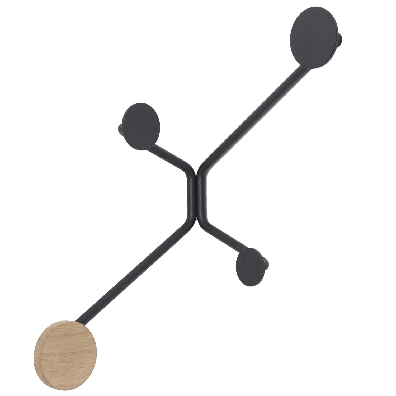 Hook wandkapstok binnenhoek zwart