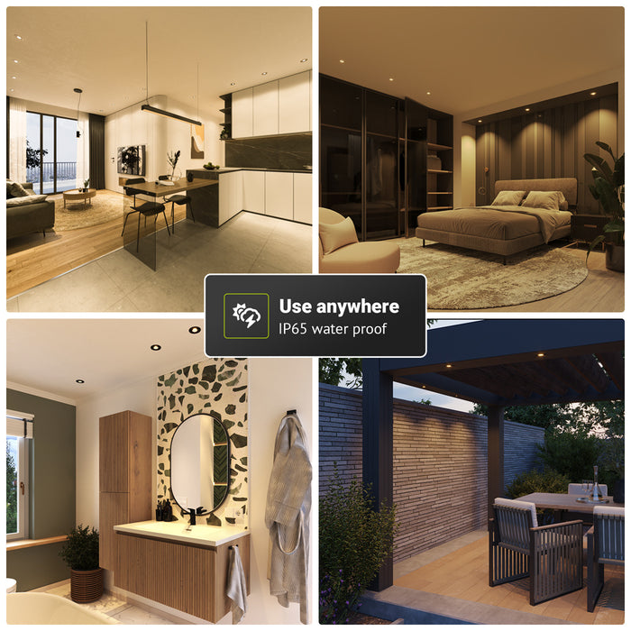 HOFTRONIC 3x Venezia - LED Inbouwspots Badkamer IP65 Zilver