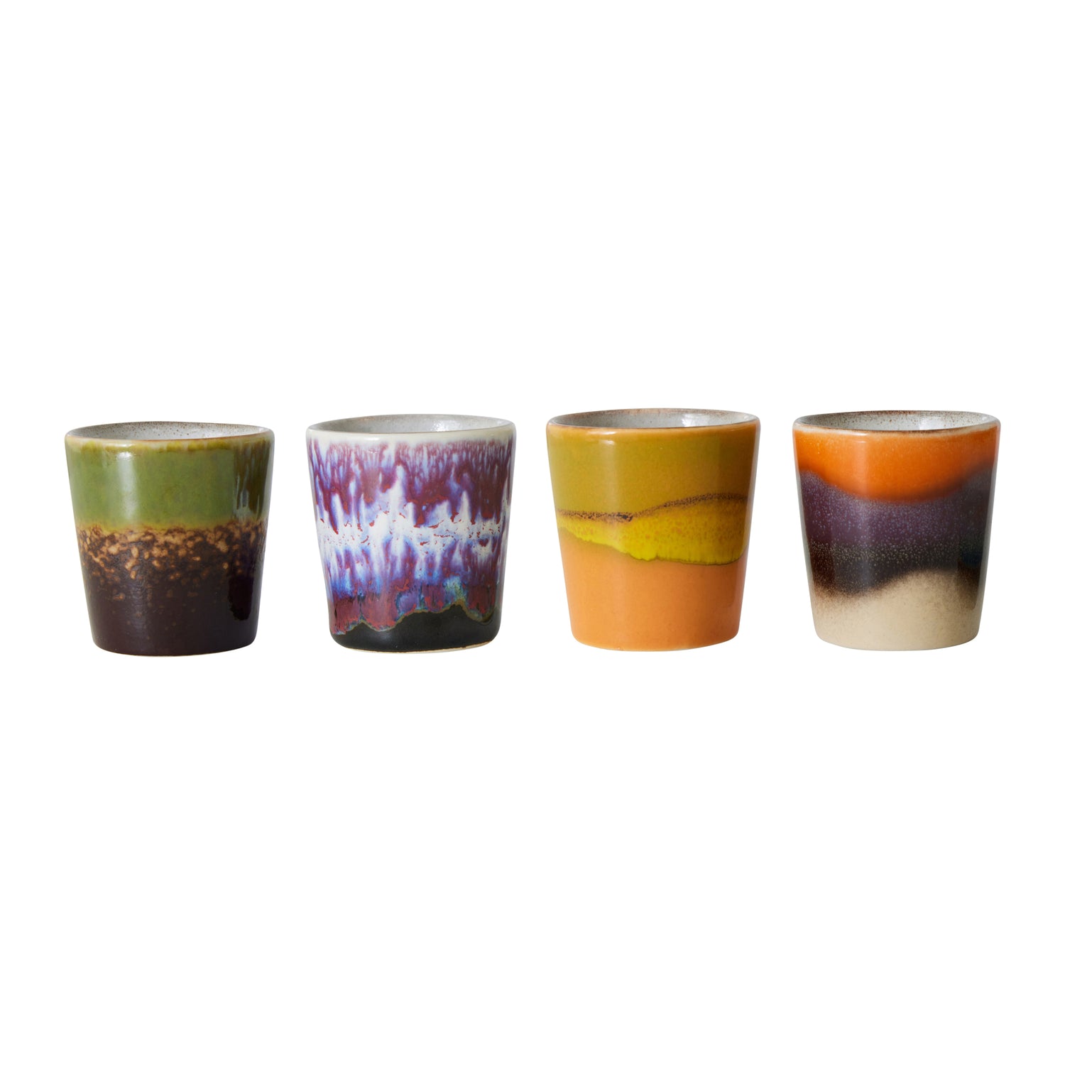 HKliving 70's Ceramics Eierdopjes Set van 4 - Island