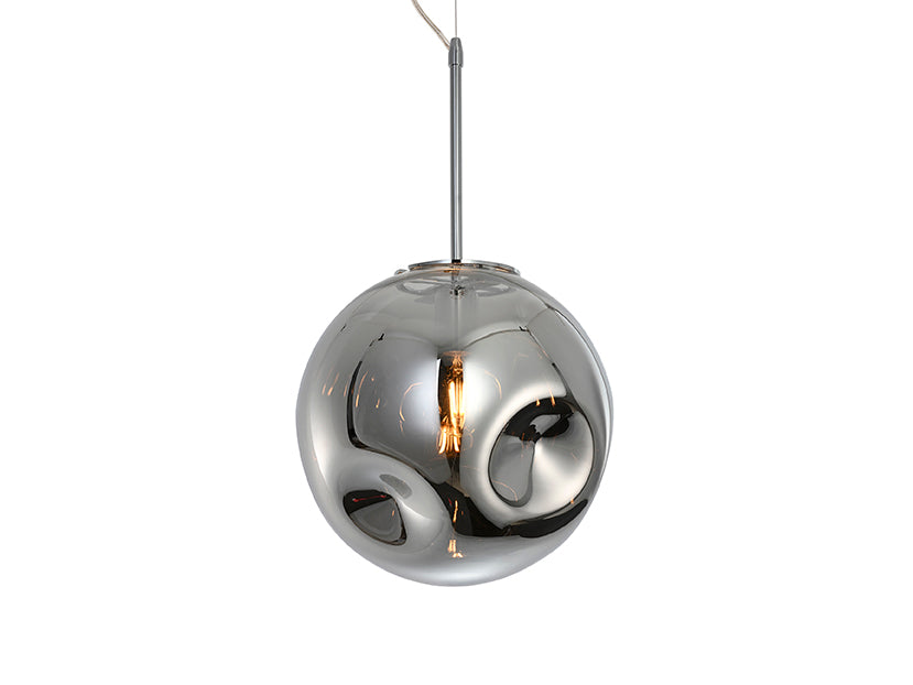 Leitmotiv - Hanglamp Blown Glass - Rond Chroom - Ø30cm