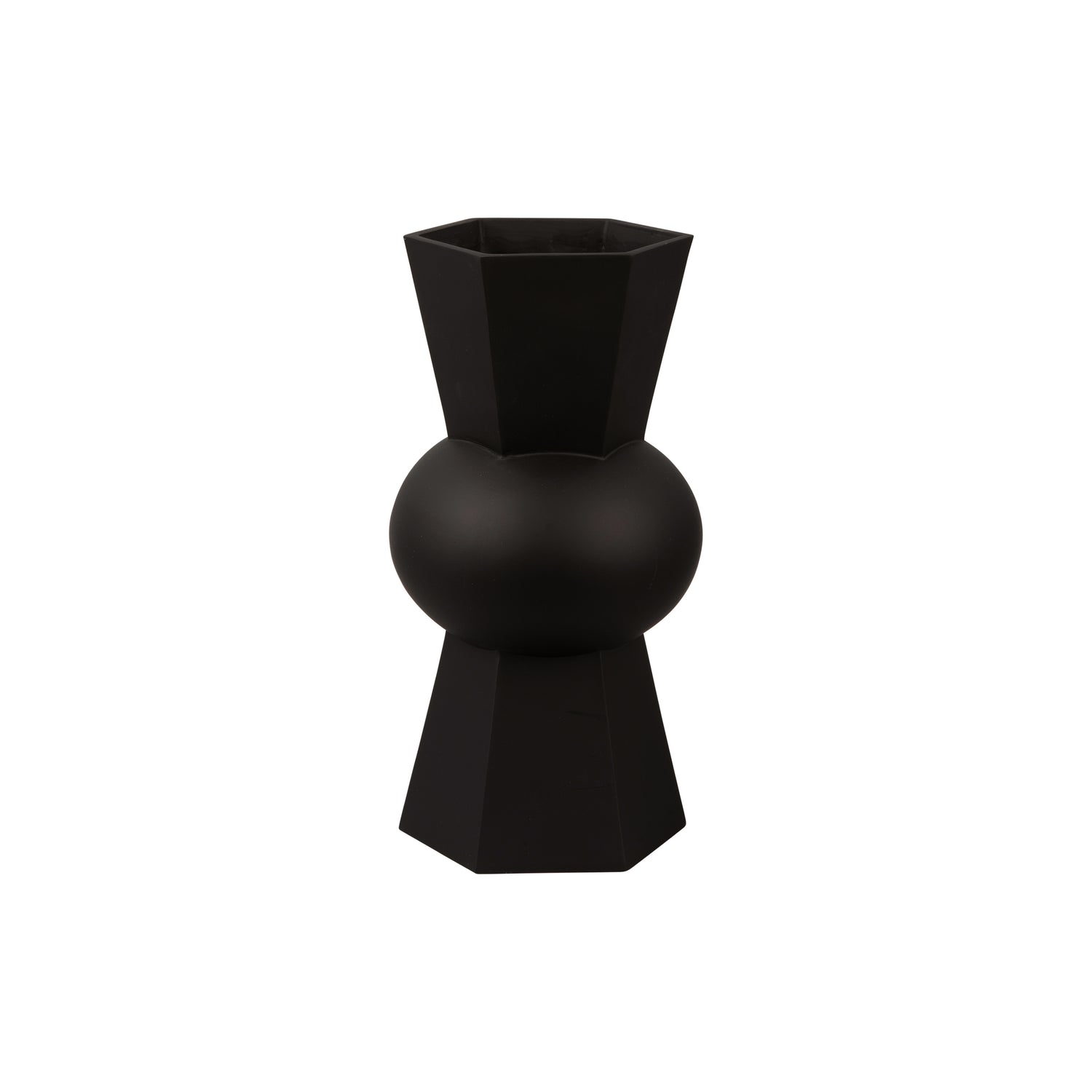 present time - Vase Geo Count polyresin black