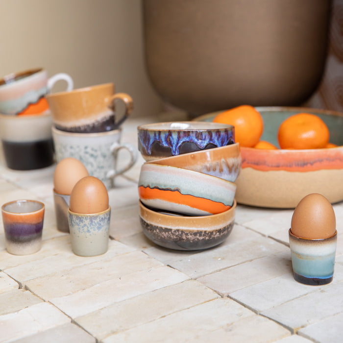 HKliving 70's Ceramics Tapas Kommen Ø 11 cm - Set van 4 - Crystal