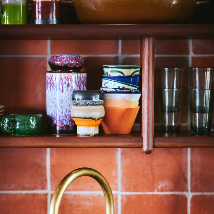 HKliving 70's Ceramics Lungo Mok 0,24 L - Set van 2 - Basalt