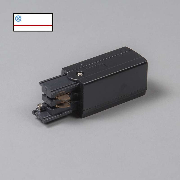 QAZQA Voeding voor 3-fase rail rechts zwart - 3-Phase