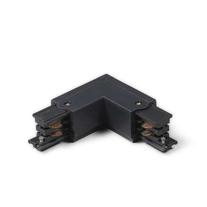 QAZQA L-Koppelstuk voor 3-fase rail zwart links - 3-Phase