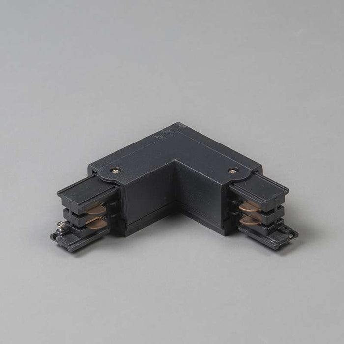 QAZQA L-Koppelstuk voor 3-fase rail zwart rechts - 3-Phase